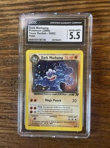 Dark Machamp 10/82 Holo Rare | Pokémon 2000 Team Rocket Unlimited Graded CGC 5.5