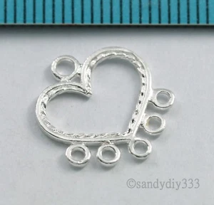 2x STERLINGSILBER HERZ KRONLEUCHTER STECKER OHRRINGE N590 - Bild 1 von 2