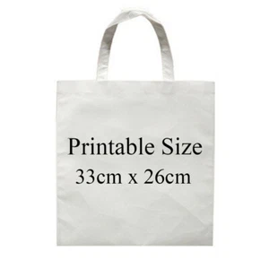 "Bolso de mano de 13""x10"" blanco en blanco no tejido de sublimación hágalo usted mismo" 10 piezas - Imagen 1 de 7