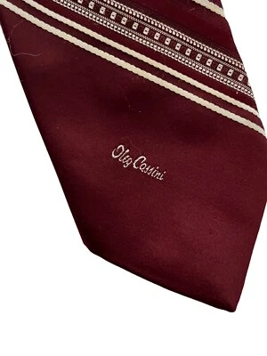 Corbata Liemandts 3" Ancho 54" Largo Rojo Oleg Cassini Diagonal Rayas Foto 1 de 4