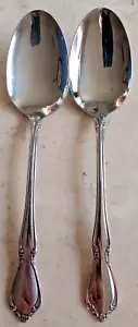 2 ONEIDA ONEIDACRAFT DELUXE CHATEAU SOLID SERVING SPOONS - Picture 1 of 2