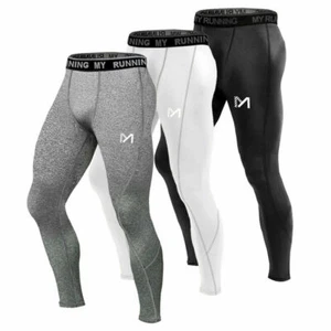Herren Leggins Kompressions Laufhose Tights Training Fitness Lang Sporthose Hose - Bild 1 von 32