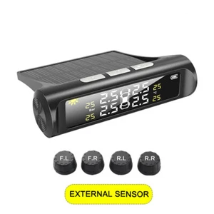 Wireless TPMS LCD USB Car Tire Pressure Monitoring System + 4 External Sensors - Picture 1 of 5