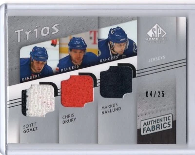 2008-09 SP Game Used Triple Jersey #AF3-GND Gomez Drury Naslund 4/25 - Image 1 of 2