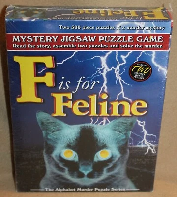 Jogo de quebra-cabeça F is for FELINE Mystery The Alphabet Murder Series Cat - Imagem 1 de 2