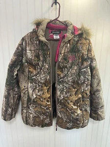 Real Tree Xtra Fur Hooded Puffer Jacket Womens 2XL Camo Full Zip Hunting - Picture 1 of 9