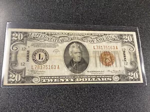 1934-A $20 Federal Reserve Note Emergency Hawaii Currency-Twenty Dollars - Picture 1 of 2