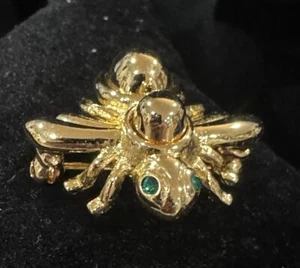 JOAN RIVERS Gold / Silver Interchangeable Brooch Bumble Bee Pin (Green Eyes) - Picture 1 of 10