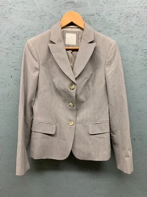 Blazer clásico de un solo pecho mezcla de lana gris talla 8 de traje para mujer The Limited Foto 1 de 4