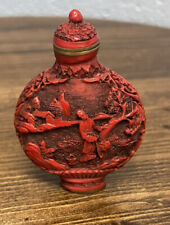 Antique Chinese cinnabar  perfume snuff bottle
