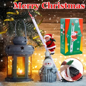 Elektrisch Weihnachtsmann auf Leiter Nikolaus Klettern Leiter Weihnachtsdeko DHL - Bild 1 von 14