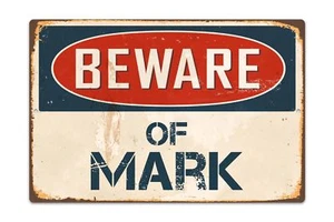 Beware Of Mark 8 "x 12" Vintage Aluminum Retro Metal Sign VS554 - Picture 1 of 1