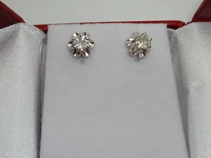 WUNDERSCHÖNES 14K MASSIVES WEISSGOLD CA. 1/2 KTW FUNKELNDE DIAMANT OHRSTECKER! - Bild 1 von 7