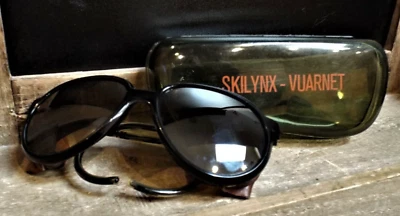 ÓCULOS DE SOL vintage Vuarnet Skilynx com estojo Skilynx escudos de couro esportivos ao ar livre - Imagem 1 de 4
