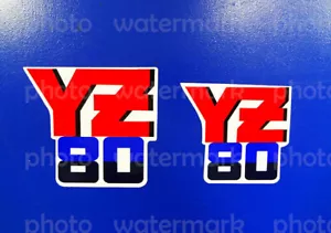 1987 Yamaha YZ80 2pc perforated tank graphics 83' decals stickers kit MX YZ 80 - Foto 1 di 1