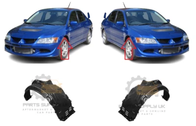 NEW FOR MITSUBISHI LANCER EVO 8/9 2003-2007 INNER FENDER SPLASH GUARD PAIR SET - Image 1 of 2