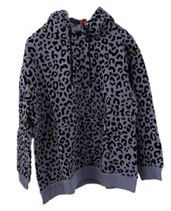 Von Dutch Dirty Blue Cheetah Print “Velvet Feel” Hoodie Sz 2XL - Picture 1 of 3