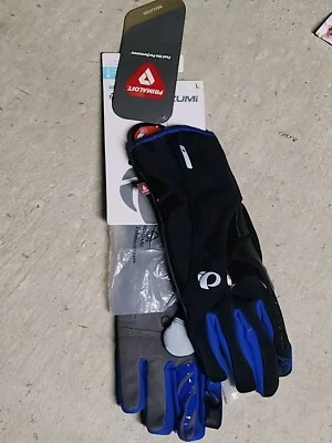 Guantes de ciclismo Pearl Izumi Elite Softshell para mujer 14241403 negros/azules grandes Foto 1 de 3