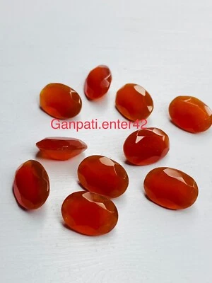 Lote de 2 piezas de piedras preciosas sueltas de ónix rojo facetadas corte ovalado 14x10 mm calibradas tamaño E7 Foto 1 de 4