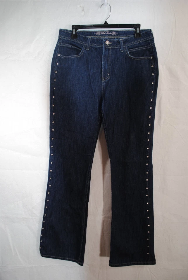 Kikit Jeans Bootcut Leg Denim Women's 10 Blue Studded Jeans - Image 1 of 3