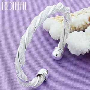 Brazalete Doteffil Plata Esterlina 925 Giro Giro Mujer Hombre Fiesta Joyería - Imagen 1 de 6