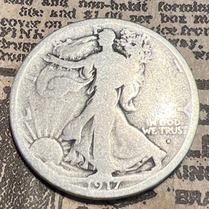 1917 D Obverse Walking Liberty Silver Half Dollar - Picture 1 of 5