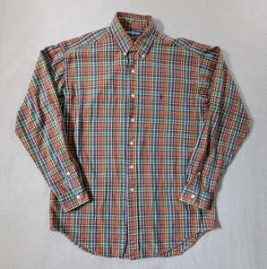 Ralph Lauren Flannel Shirt Mens Medium Blake Plaid Button Down Blue Pony - Picture 1 of 8