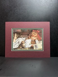 Sandra Kuck Kitten Tales Kunstdruck roter Papprahmen 10 x 8 matt Lithographie - Bild 1 von 2