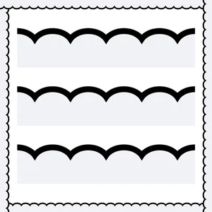 50.5 ft Bulletin Board Borders 44 Pcs Black and White Wave Line Scalloped Bor... - Bild 1 von 7