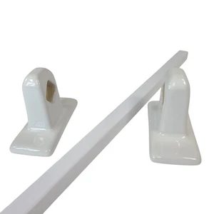 Soporte de poste de barra de toallero de baldosas de cerámica blanca vintage 24 pulgadas barra acrílica - Imagen 1 de 24