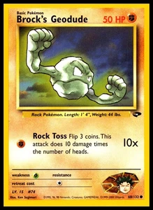 2000 Pokémon Eroi della Palestra Brock’s Geodude #68/132 Wizards Set 1° Edizione Carta 200 - Foto 1 di 2