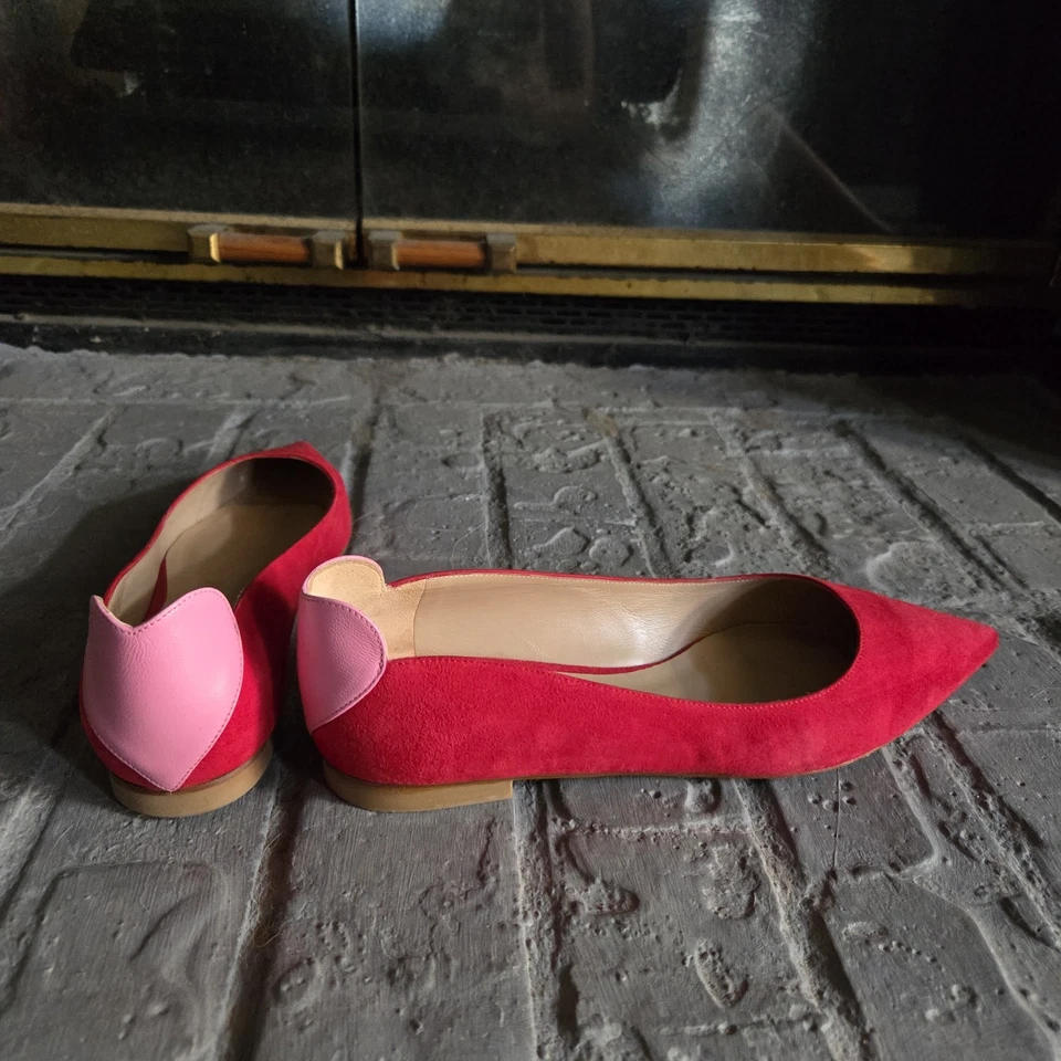 Pisos Stuart Weitzman Lovestruck - Talla 7 - Rojo y Rosa - Raro Foto 1 de 4