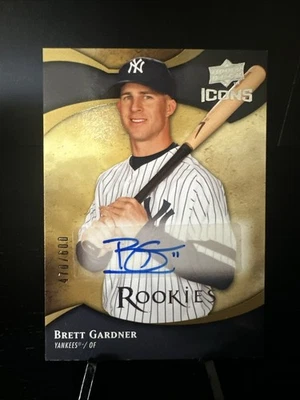 Upper Deck Icons 2009 - Brett Gardner #155 Rookie Auto/600 Foto 1 de 2