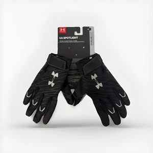 Under Armour Spotlight Ultra GG Football Gloves Black Size Large MSRP $45.00 - Picture 1 of 9