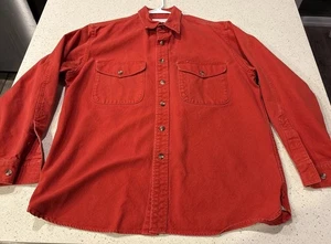 Filson Field Flannel Shirt Pheasant Red Bright Blaze Thick Warm Long Sleeve - Picture 1 of 10