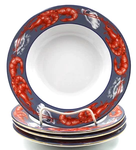 Tognana Italy For Mignon Faget New Orleans Big Gumbo Seafood Soup Bowl Set of 4 - Picture 1 of 4