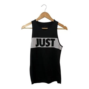NIKE Women's Just Do It Tank Top Size XS Black White Spellout - Picture 1 of 6