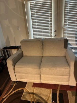 La-Z-Boy Power Reclining Love Seat, Whitish Gray - Image 1 of 3