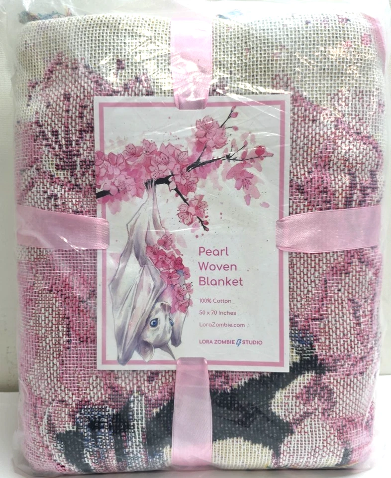 Pearl woven blanket "Spacepanda" 50" X 70" by Lora Zombie SEALED - Image 1 of 4