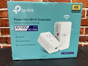 TP-Link TL-WPA7617KIT Powerline Wi-Fi Extender AV1000 AC1200 Gigabit OneMesh - Afbeelding 1 van 8