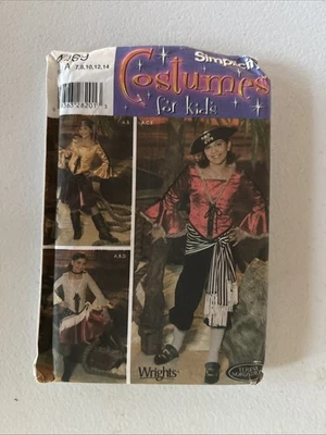 Simplicity Costume Pattern 4469 Girls' Pirate Top Skirt Pants Scarf Sz 7-14 - Image 1 of 4