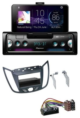 Pioneer USB MP3 Bluetooth DAB Autoradio für Ford C-Max / Kuga - dunkelgrau - Bild 1 von 4