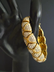 Ciner Vintage Armband signiert Gold Roping und klar Strass - Bild 1 von 8