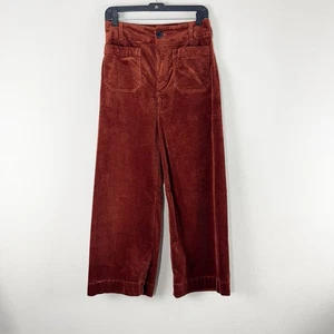 Maeve Women's The Colette Cropped Wide-Leg Corduroy Pants Size 28 Cinnamon - Picture 1 of 11