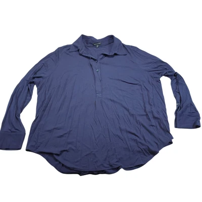 Camisa Jersey Universal Standard Elbe Popover Líquida Gran Tamaño Azul Marino Mujer Talla M Foto 1 de 4