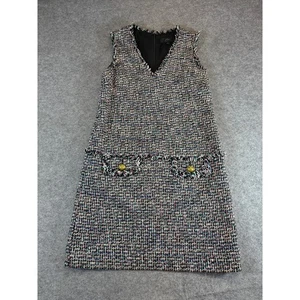 Mini Vestido Vaina J.Crew Mujer Talla 4 Gris Tweed Flecos Sin Mangas Fiesta Preppy - Imagen 1 de 8