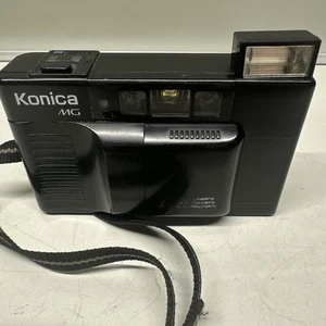 Konica MG D Black Hexanon analoge Kamera 35 mm f/3,5 FUNKTIONIERT, NICHT GETESTET mit Film - Bild 1 von 8