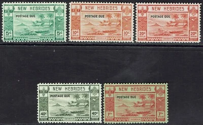 NEW HEBRIDES 1938 POSTAGE DUE GOLD CURRENCY SET - Image 1 of 2