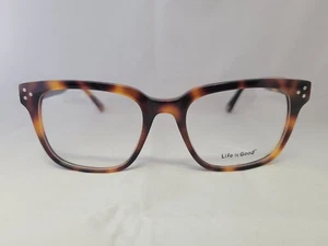 LIFE IS GOOD Morgan Tortoise Rectangular Full Rim Eyeglasses Frames 53-19-140 - Picture 1 of 3