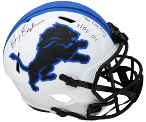 CASCO BARRY SANDERS AUTOGRAFO FIRMATO LIONS LUNAR ECLIPSE F/S SPEED con 2insc SS - Foto 1 di 1